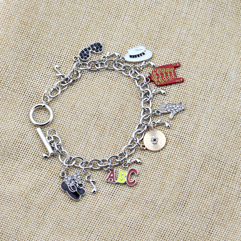 Michael Jackson Accessories Set: Bracelet, Hat, Leather Jacket, CD, Wristband