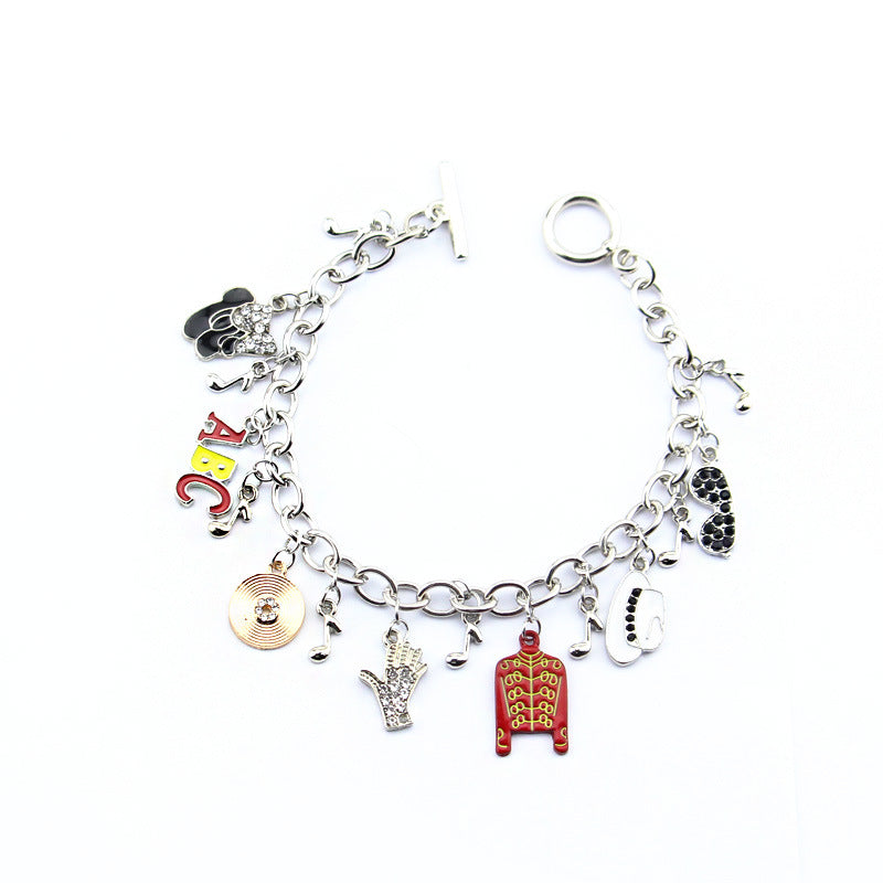 Michael Jackson Accessories Set: Bracelet, Hat, Leather Jacket, CD, Wristband