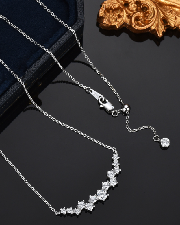 Luxury Floral Moissanite 925 Sterling Silver Necklace