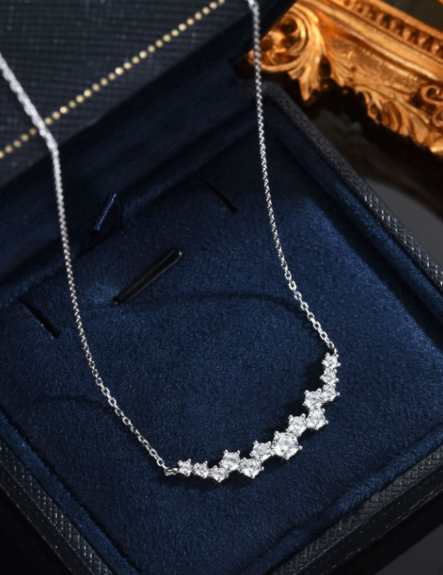 Luxury Floral Moissanite 925 Sterling Silver Necklace
