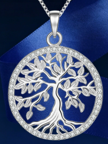 Dainty Hollow Tree of Life Moissanite S925 Sterling Silver Necklace