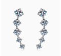 Dainty Stylish Unique Moissanite S925 silver Stud Earrings
