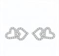 Sweet Fashion Heart Shape Heart-to-Heart Moissanite S925 Sterling Silver Stud Earrings