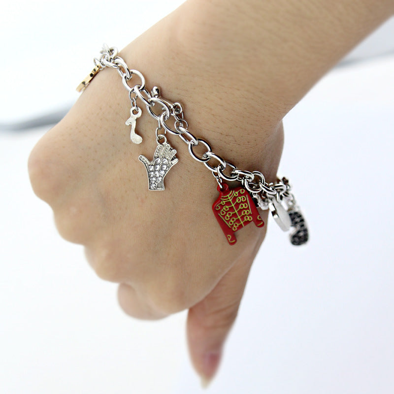Michael Jackson Accessories Set: Bracelet, Hat, Leather Jacket, CD, Wristband