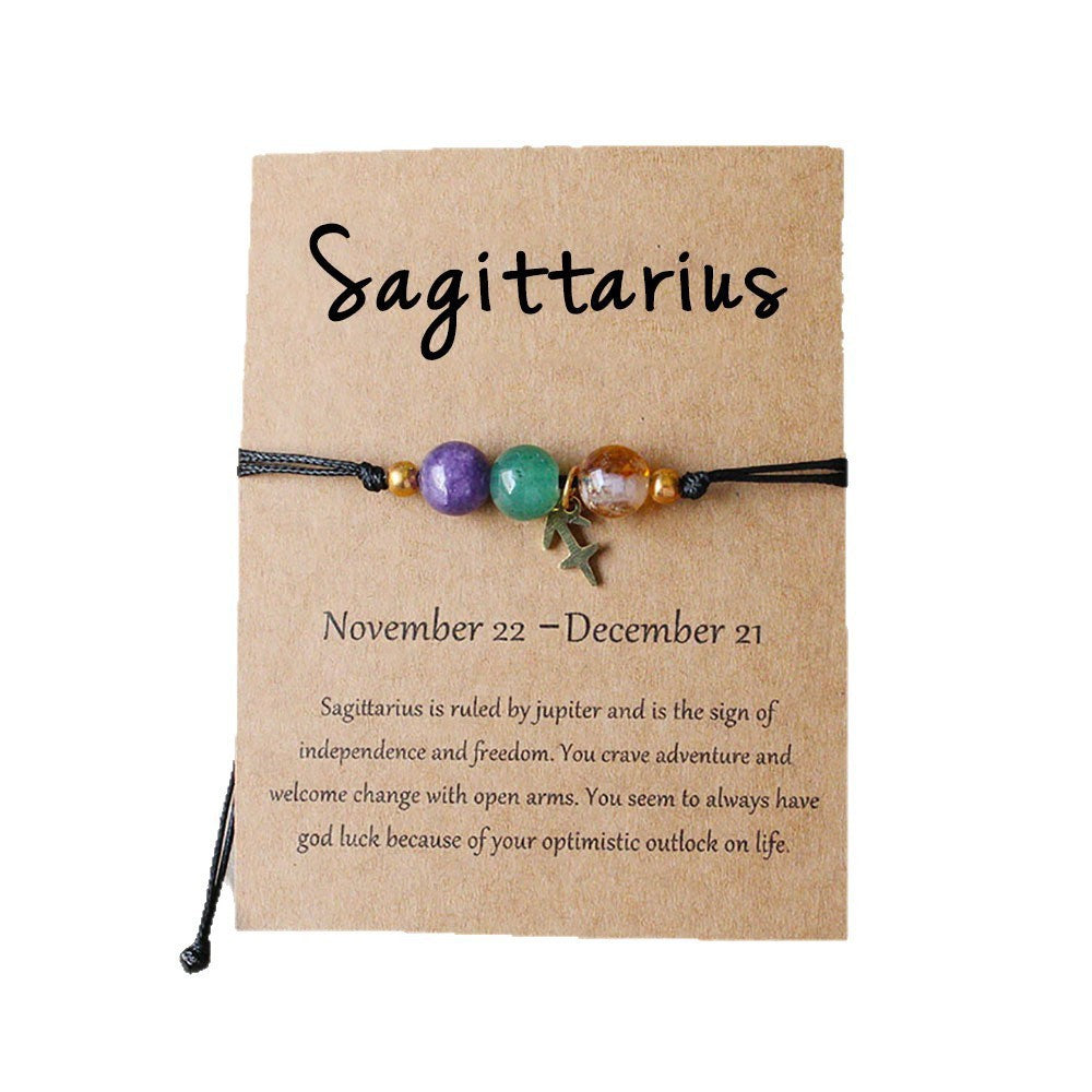 Natural stone beaded tiger eye picture stone bracelet zodiac bracelet