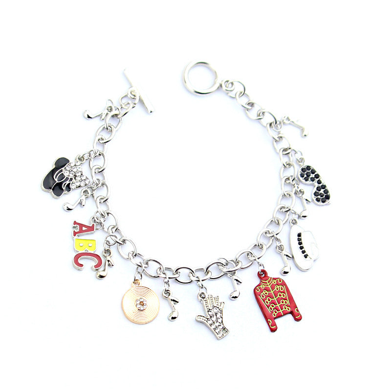 Michael Jackson Accessories Set: Bracelet, Hat, Leather Jacket, CD, Wristband