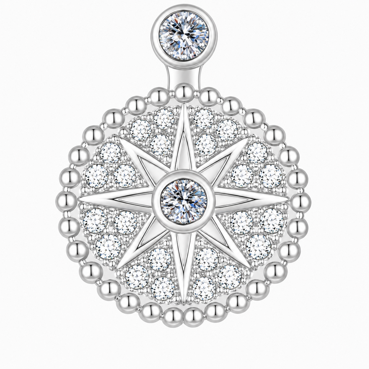 Trendy Lucky Eight-Pointed Star Moissanite 925 Sterling Silver Stud Earrings