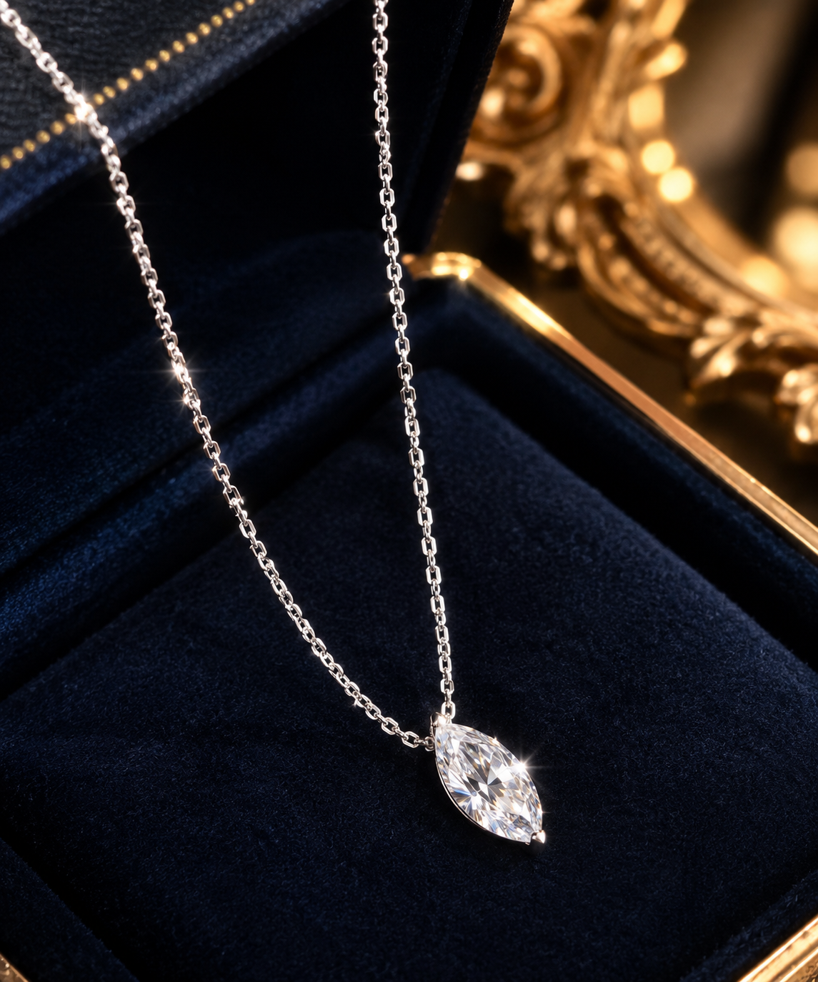 Minimalist Rhombus Moissanite Pendant【2Carat 6mm*12mm】  S925 Sterling Silver