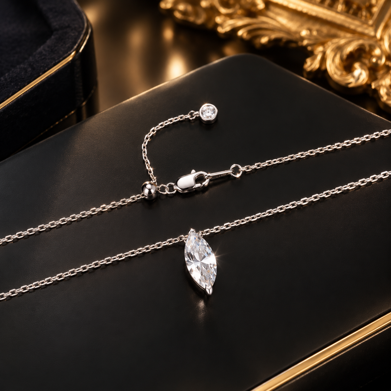 Minimalist Rhombus Moissanite Pendant【2Carat 6mm*12mm】  S925 Sterling Silver
