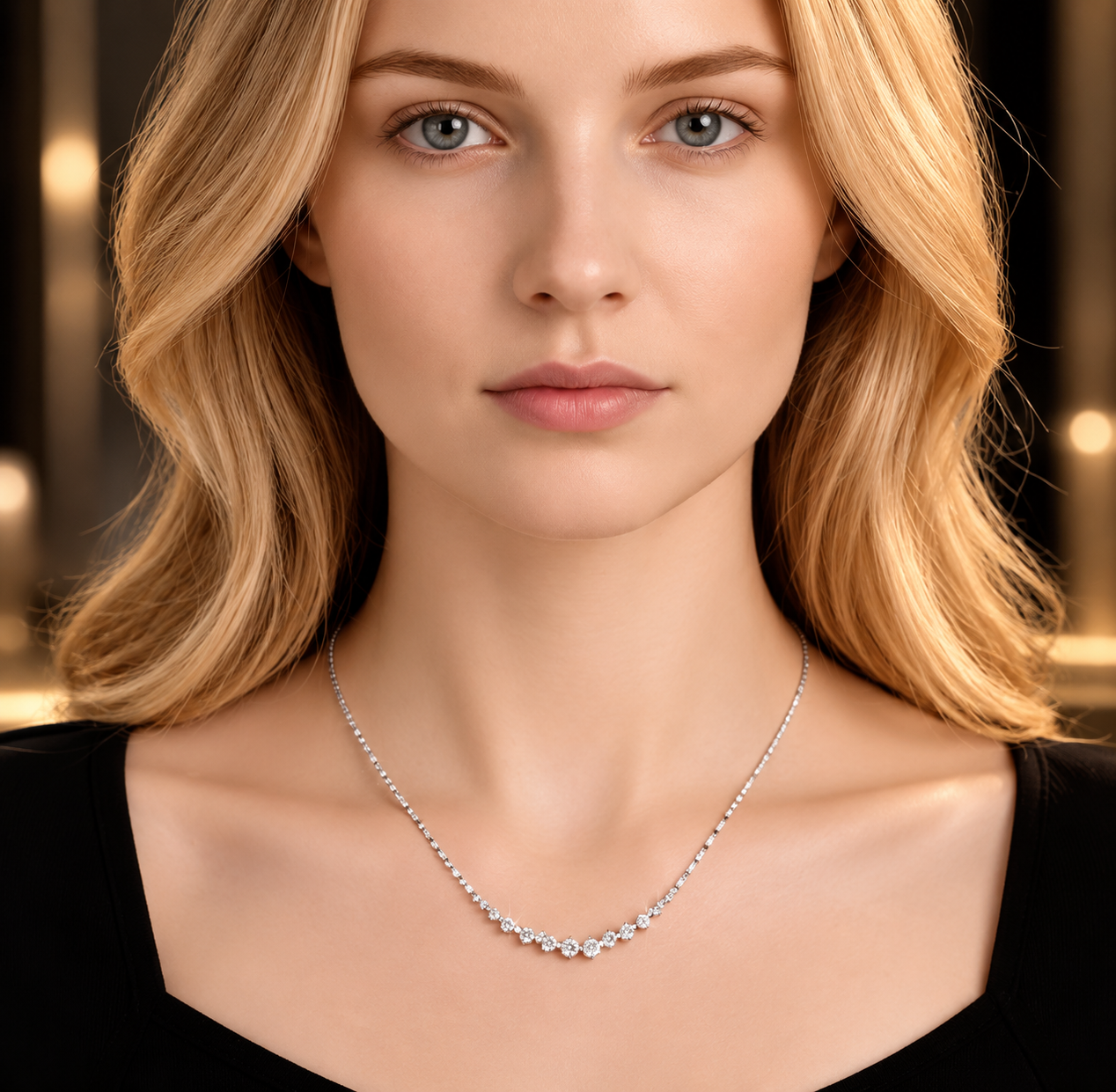 Luxury Floral Moissanite 925 Sterling Silver Necklace