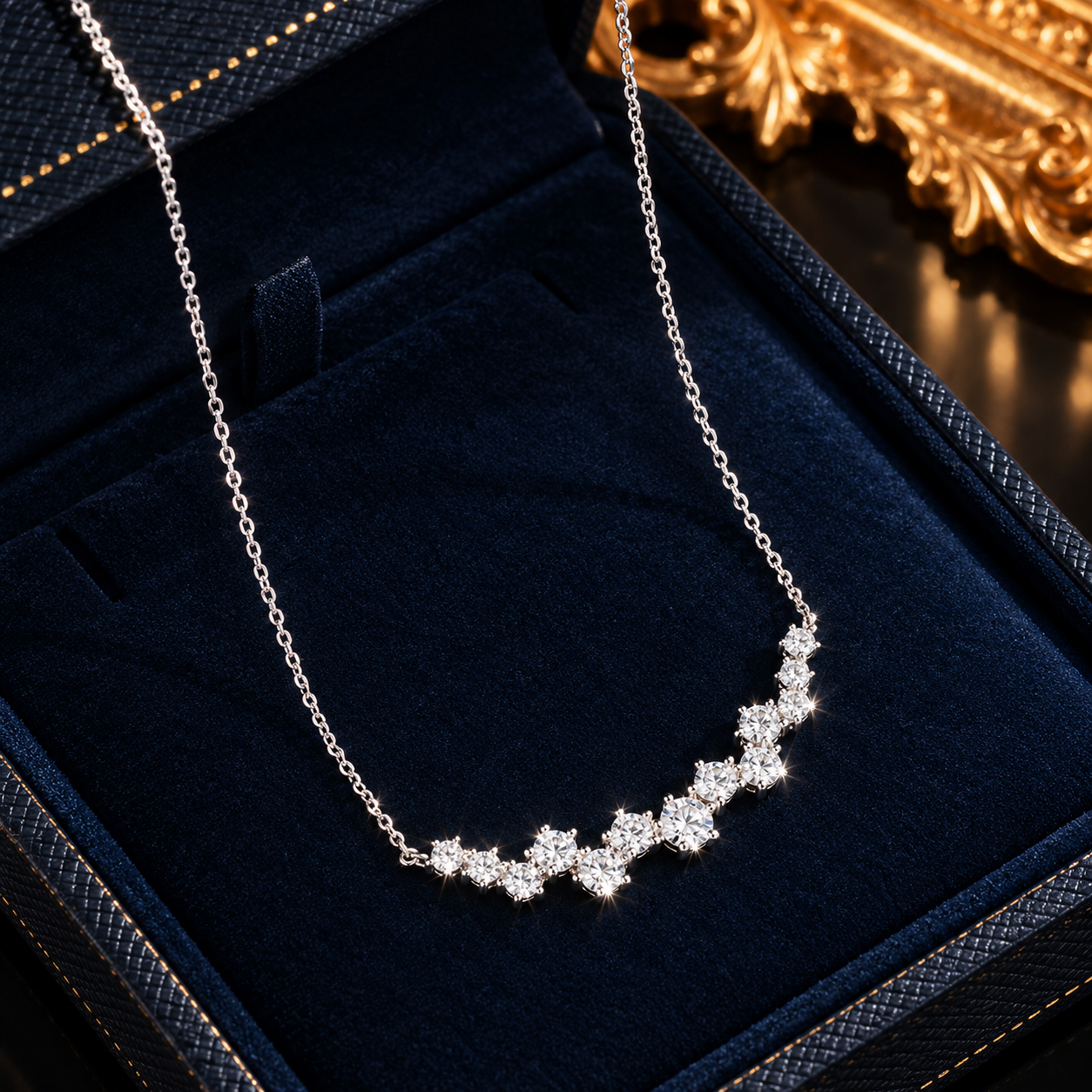 Luxury Floral Moissanite 925 Sterling Silver Necklace