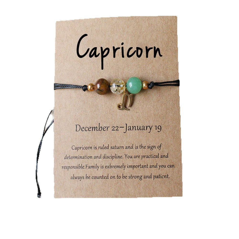 Natural stone beaded tiger eye picture stone bracelet zodiac bracelet