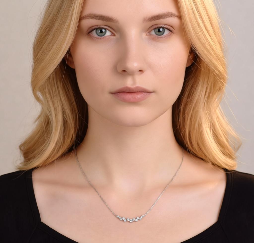 Luxury Floral Moissanite 925 Sterling Silver Necklace